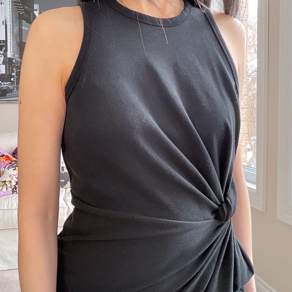 Alexander Wang T black tank dress with twist waist detail - Picture 3 of 7